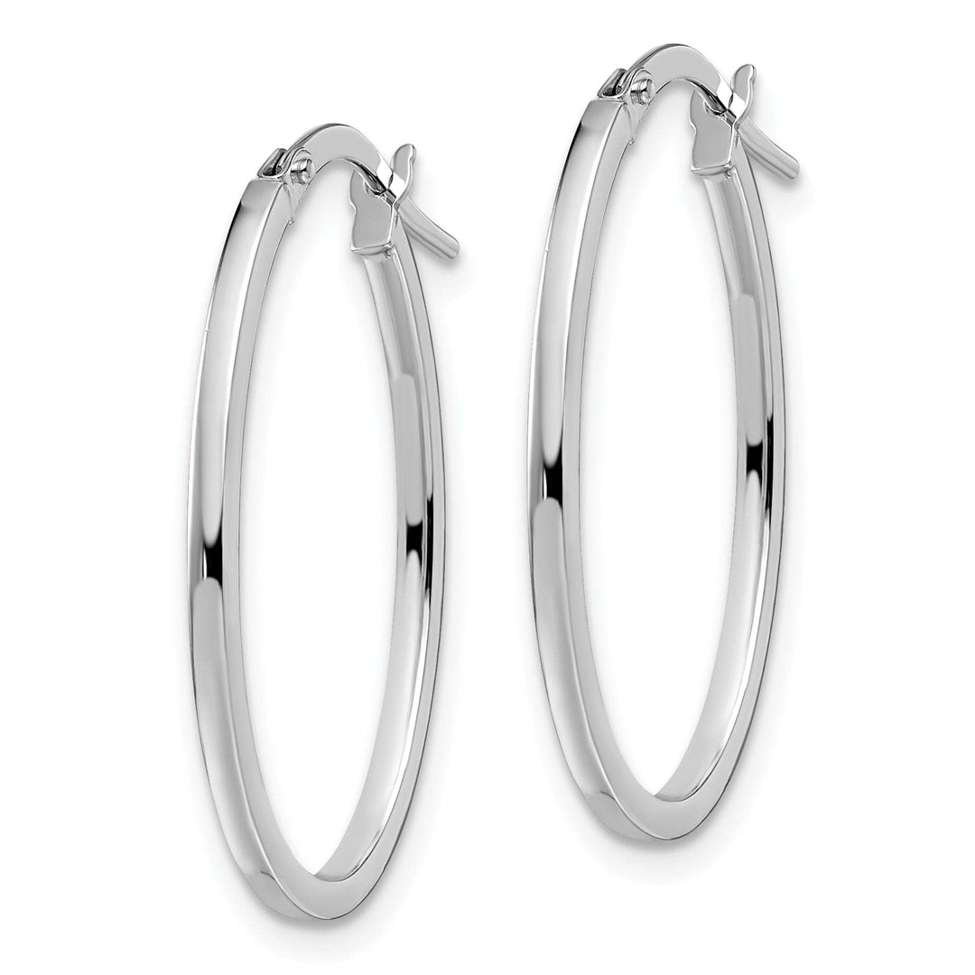 Lovely Rita's Earrings 14k White Gold Oval Hoop Earrings