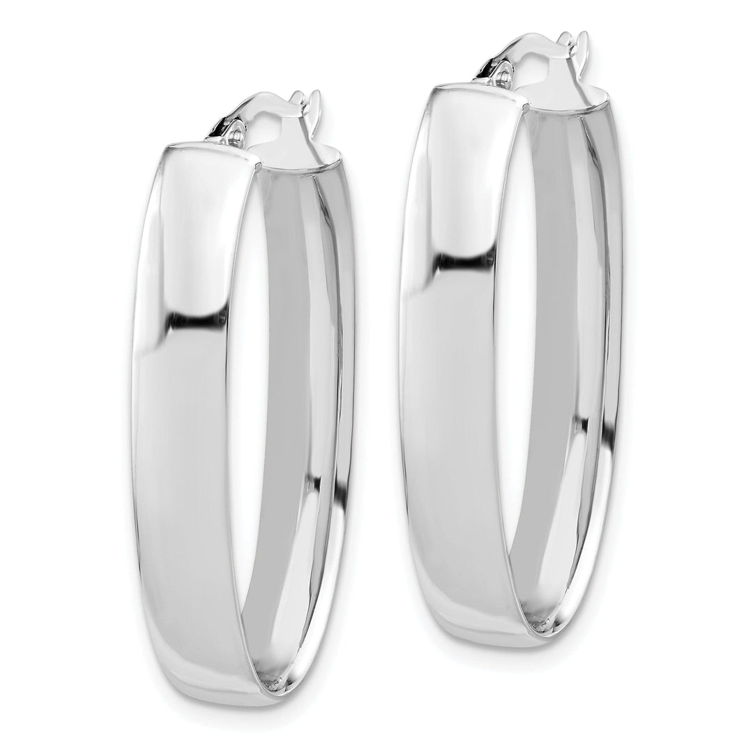 Lovely Rita's Earrings 14k White Gold Oval Hoop Earrings