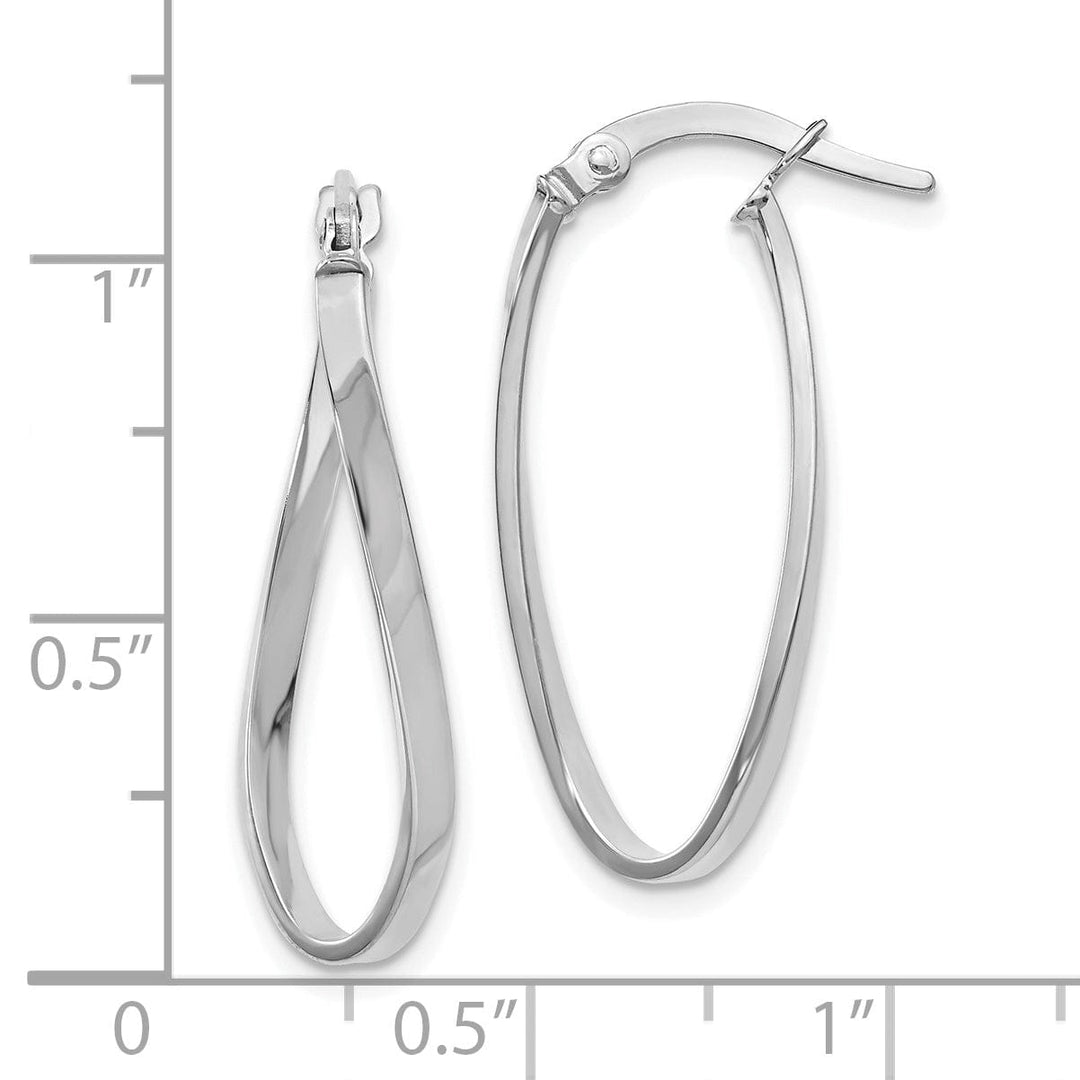 Lovely Rita's Earrings 14k White Gold Oval Hoop Earrings