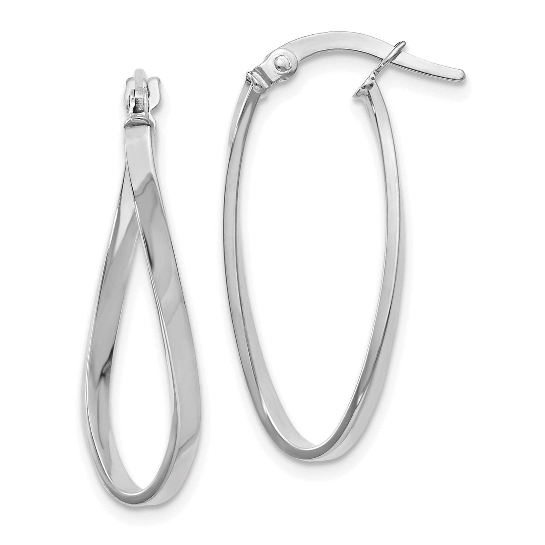 Lovely Rita's Earrings 14k White Gold Oval Hoop Earrings