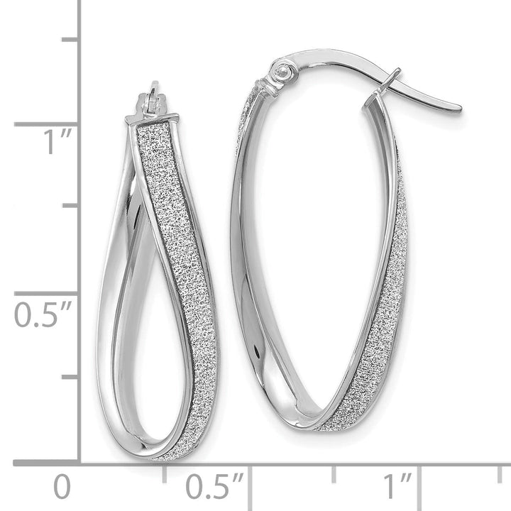 Lovely Rita's Earrings 14k White Gold Oval Hoop Earrings
