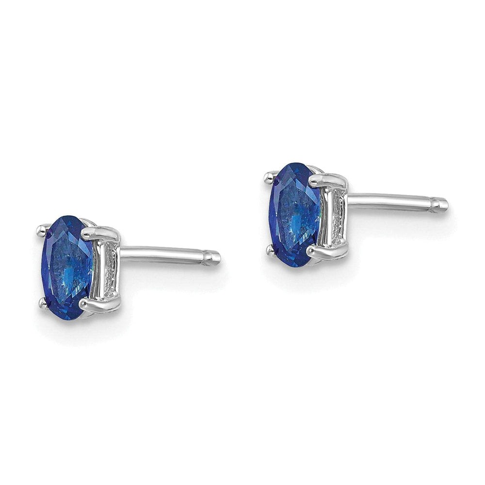 Lovely Rita's Earrings 14k White Gold Oval Sapphire Earrings