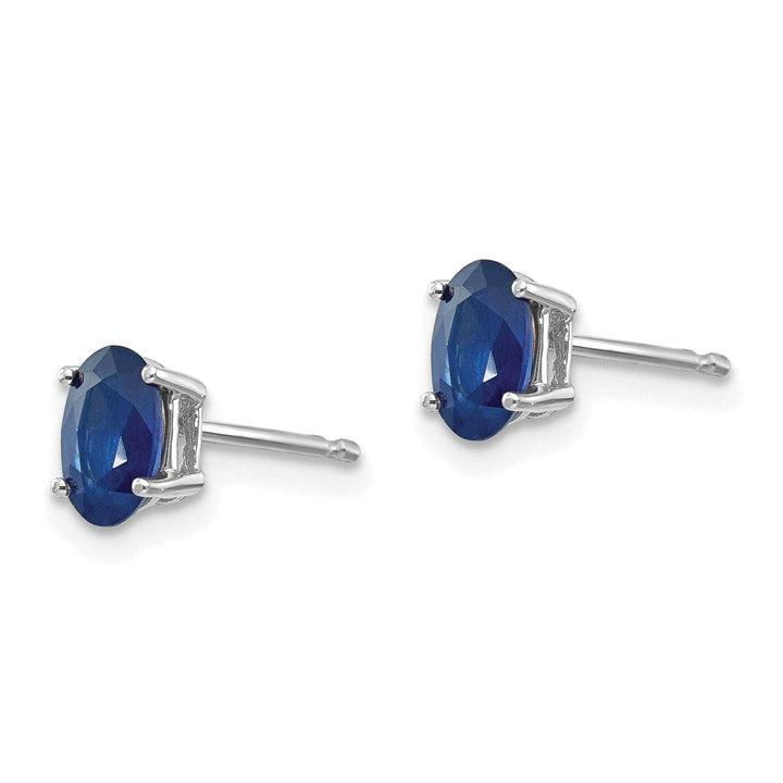 Lovely Rita's Earrings 14k White Gold Oval Sapphire Earrings