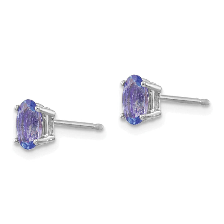 Lovely Rita's Earrings 14k White Gold Oval Tanzanite Earrings