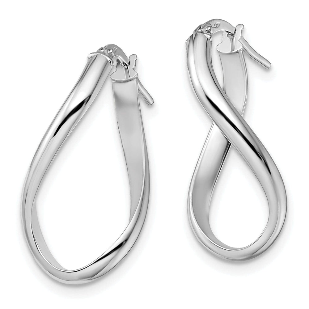 Lovely Rita's Earrings 14k White Gold Oval Twisted Hoop Earrings