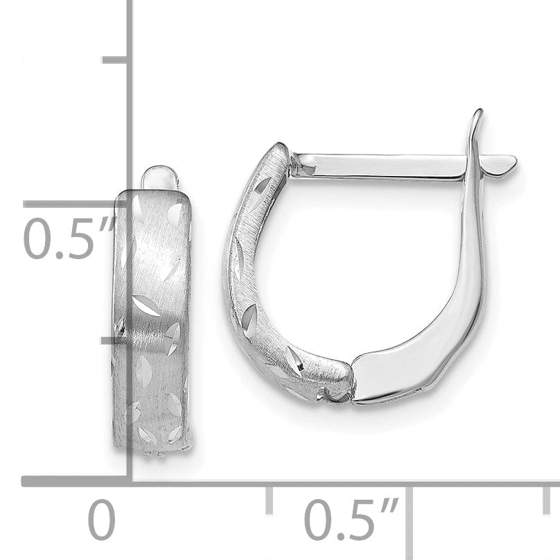 Lovely Rita's Earrings 14k White Gold Polish Brushed D.C Hoop Earrings