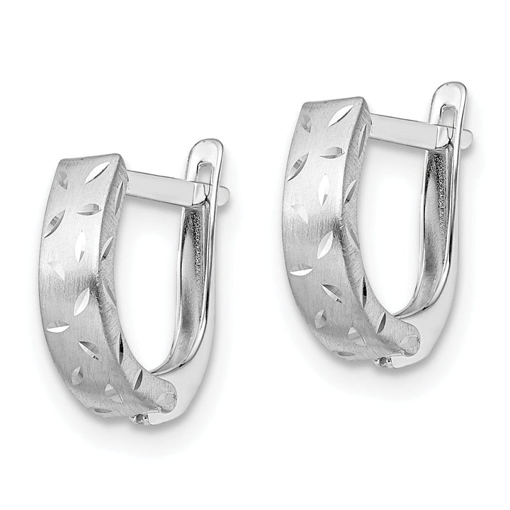 Lovely Rita's Earrings 14k White Gold Polish Brushed D.C Hoop Earrings