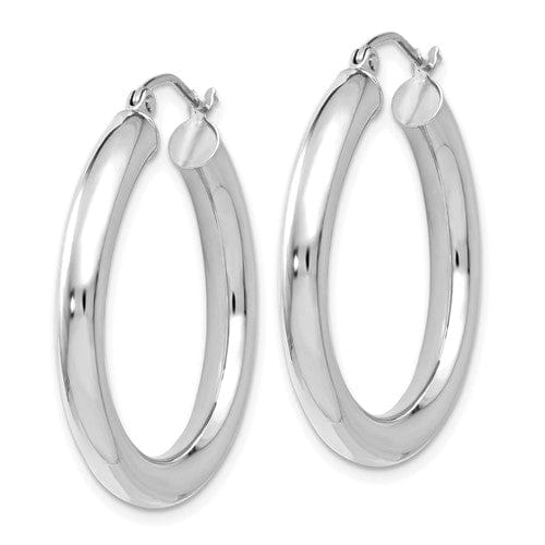 Lovely Rita's Earrings 14K White Gold Polish Lightweight Hoop Earrings