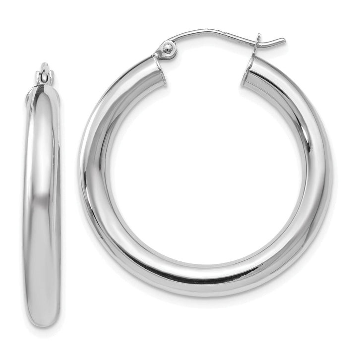 Lovely Rita's Earrings 14K White Gold Polish Lightweight Hoop Earrings
