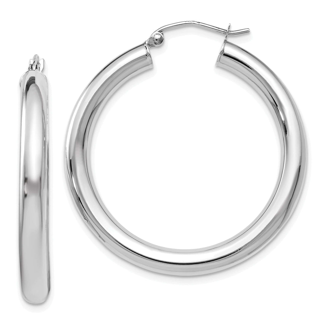 Lovely Rita's Earrings 14K White Gold Polish Lightweight Hoop Earrings