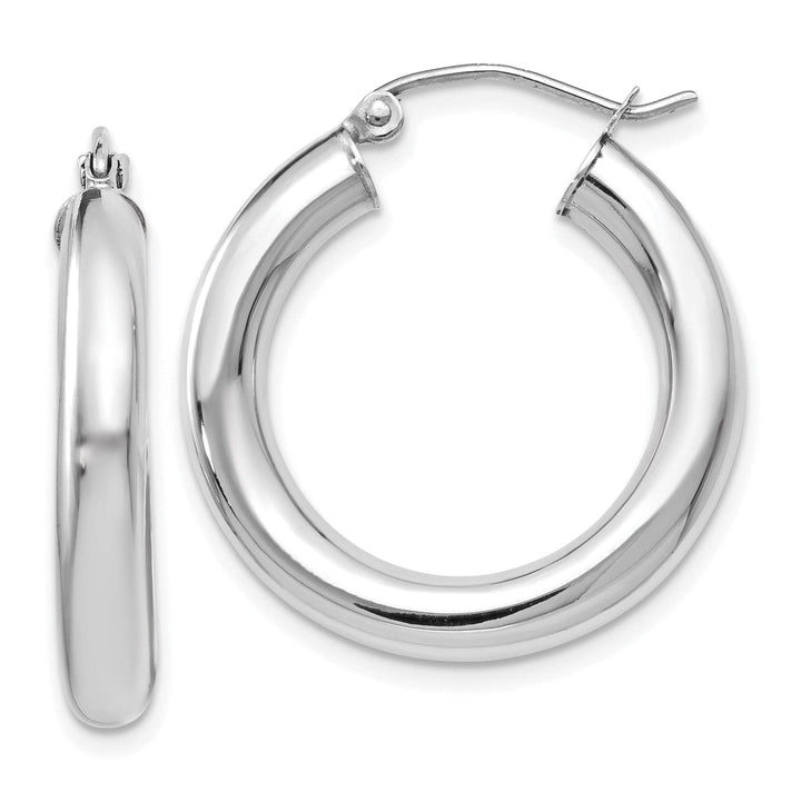 Lovely Rita's Earrings 14K White Gold Polish Lightweight Hoop Earrings