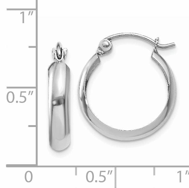 Lovely Rita's Earrings 14k White Gold Polished 3.5MM Hoop Earrings