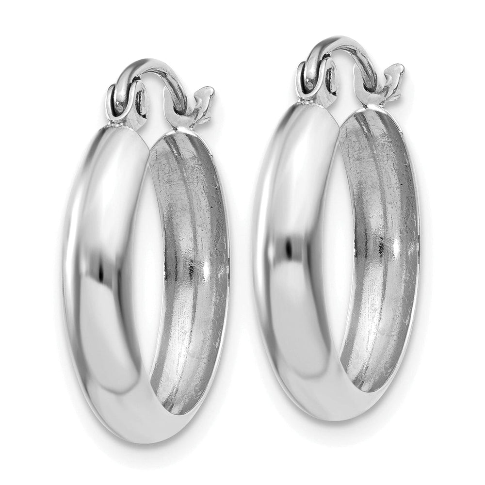 Lovely Rita's Earrings 14k White Gold Polished 3.5MM Hoop Earrings