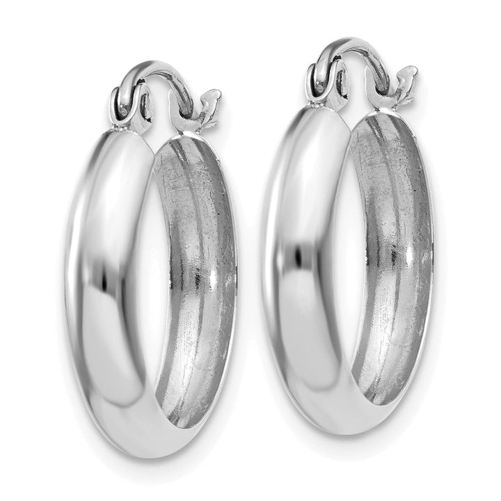 Lovely Rita's Earrings 14k White Gold Polished 3.5MM Hoop Earrings