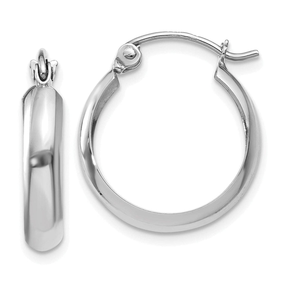 Lovely Rita's Earrings 14k White Gold Polished 3.5MM Hoop Earrings