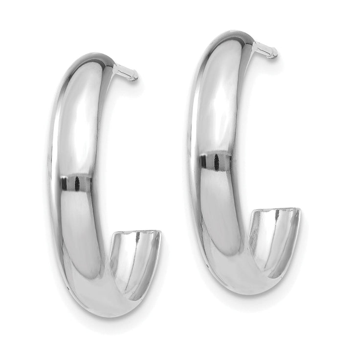 Lovely Rita's Earrings 14k White Gold Polished 3.5MM J-Hoop Earrings