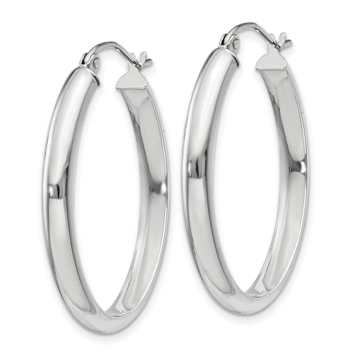 Lovely Rita's Earrings 14k White Gold Polished 3.75MM Oval Hoop Earrings