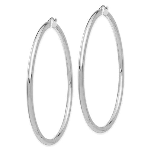 Lovely Rita's Earrings 14K White Gold Polished 3mm Tube Hoop Earrings