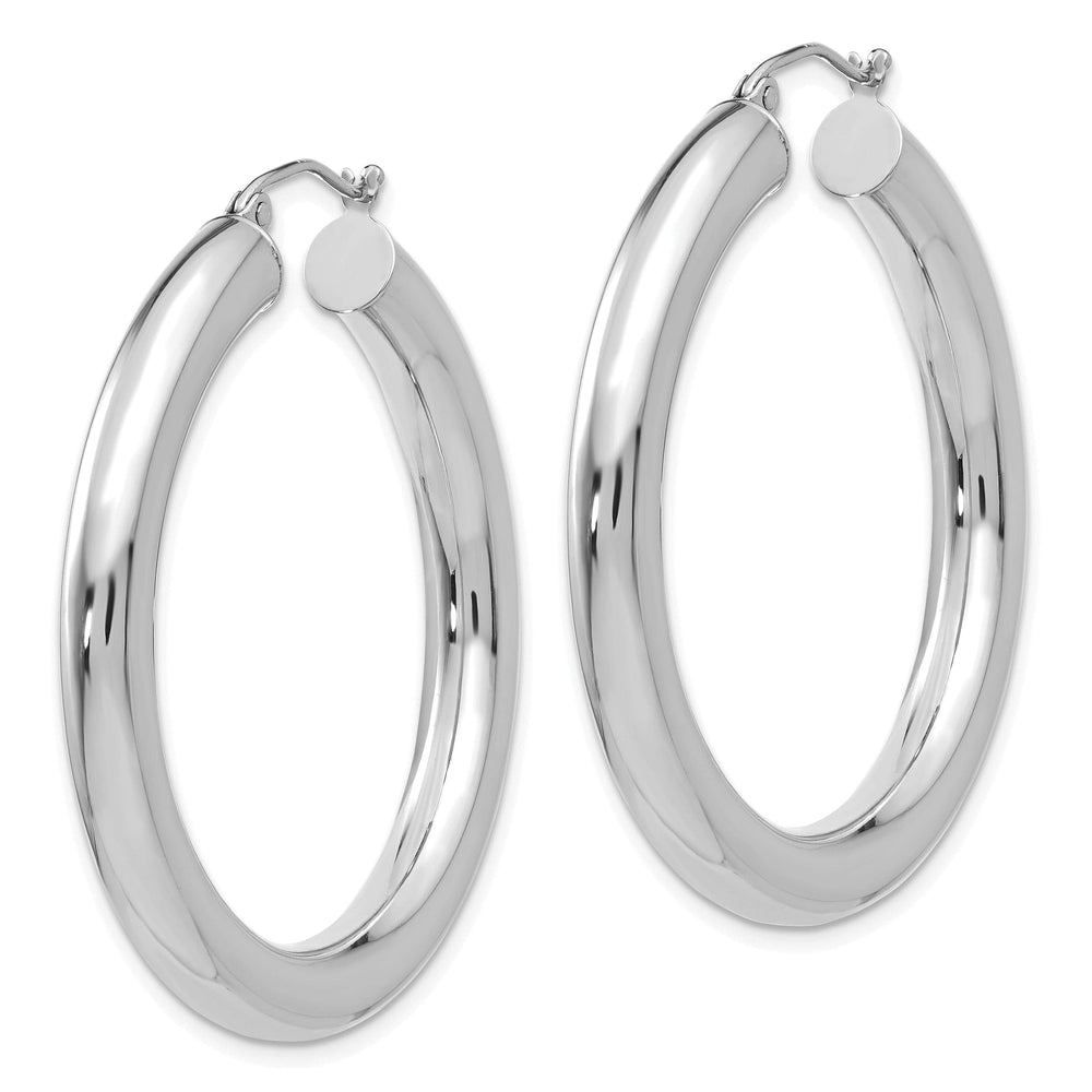Lovely Rita's Earrings 14k White Gold Polished 5MM Lightweight Hoop