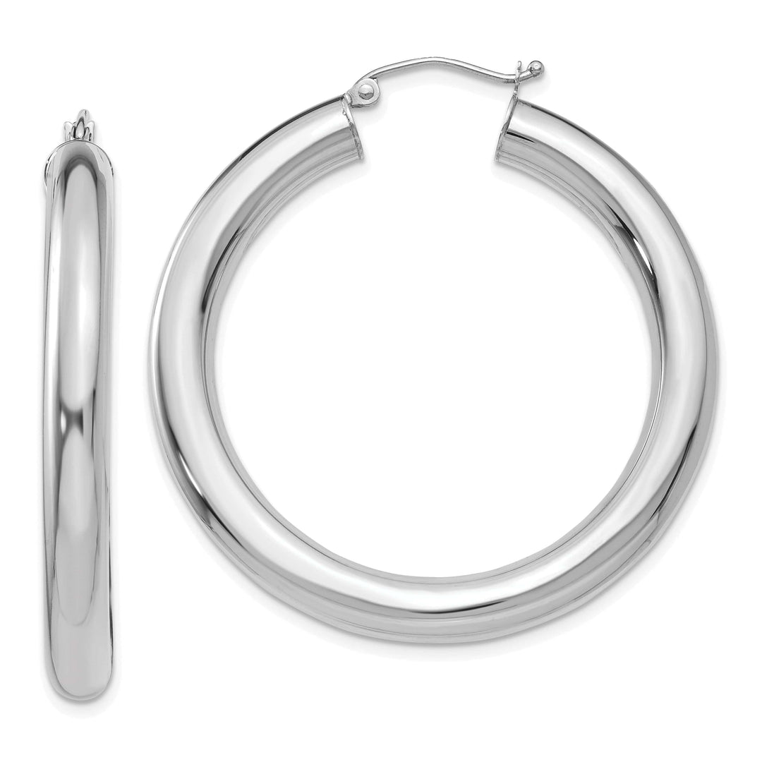 Lovely Rita's Earrings 14k White Gold Polished 5MM Lightweight Hoop