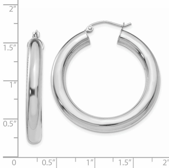 Lovely Rita's Earrings 14k White Gold Polished 5MM Lightweight Hoop