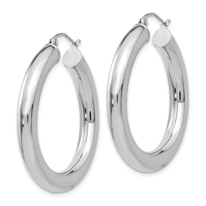 Lovely Rita's Earrings 14k White Gold Polished 5MM Lightweight Hoop
