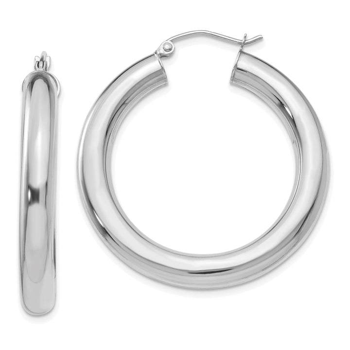Lovely Rita's Earrings 14k White Gold Polished 5MM Lightweight Hoop