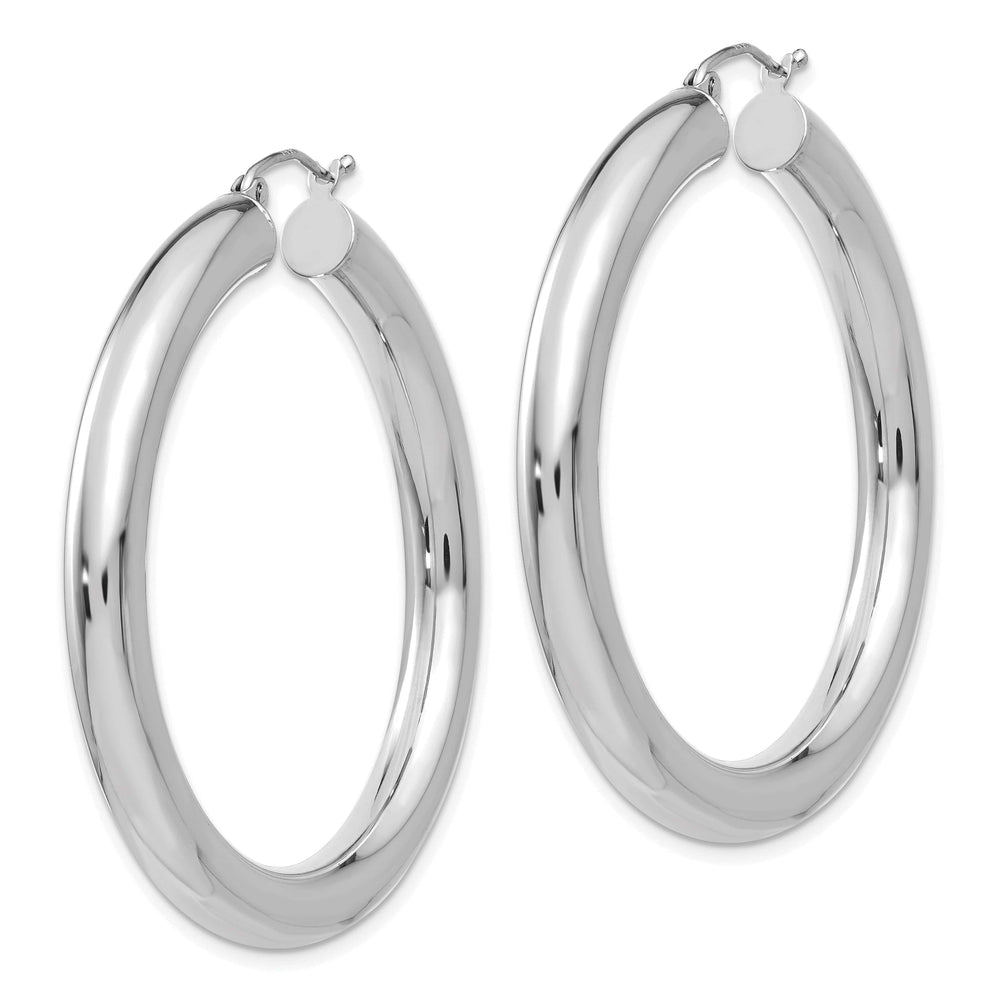 Lovely Rita's Earrings 14k White Gold Polished 5MM Lightweight Hoop