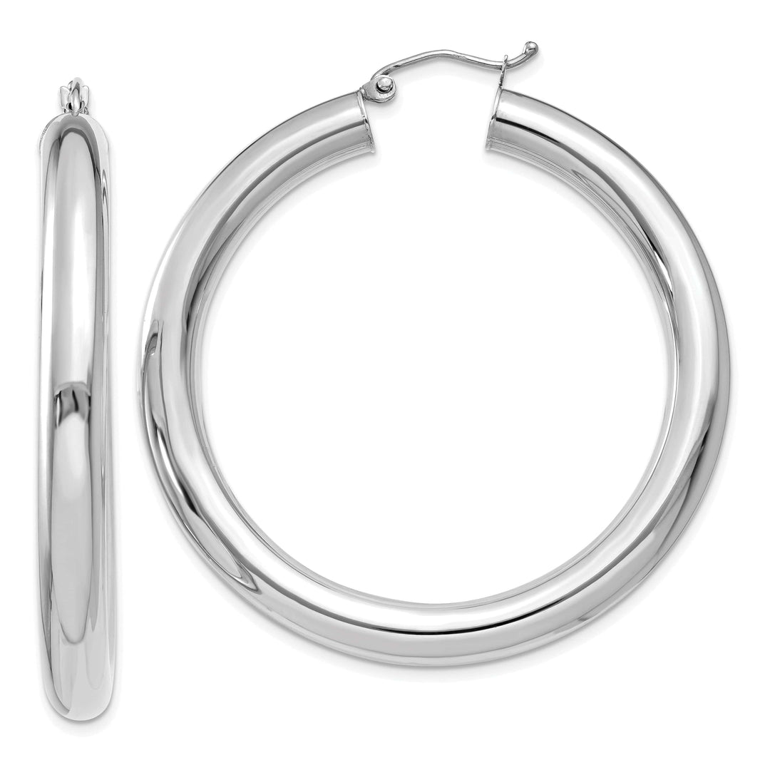 Lovely Rita's Earrings 14k White Gold Polished 5MM Lightweight Hoop