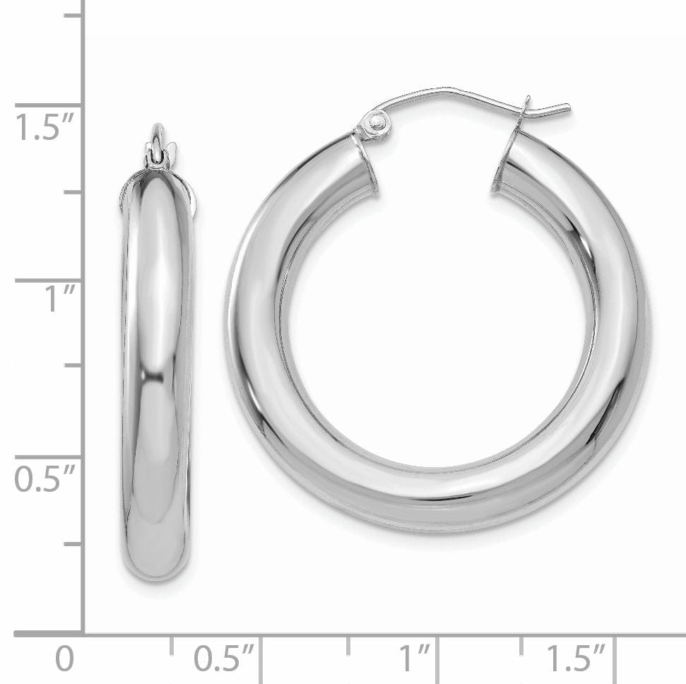 Lovely Rita's Earrings 14k White Gold Polished 5MM Lightweight Hoop Earrings
