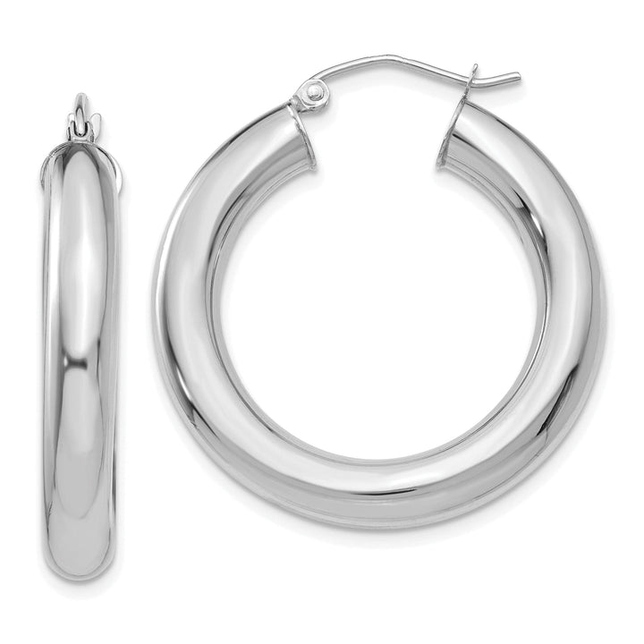 Lovely Rita's Earrings 14k White Gold Polished 5MM Lightweight Hoop Earrings