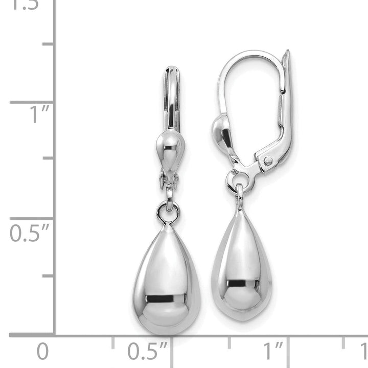 Lovely Rita's Earrings 14k White Gold Polished Dangle Leverback Earrings