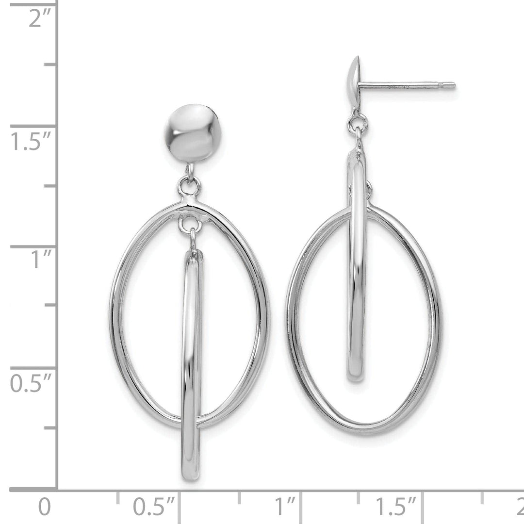 Lovely Rita's Earrings 14k White Gold Polished Double Oval Post Earrings