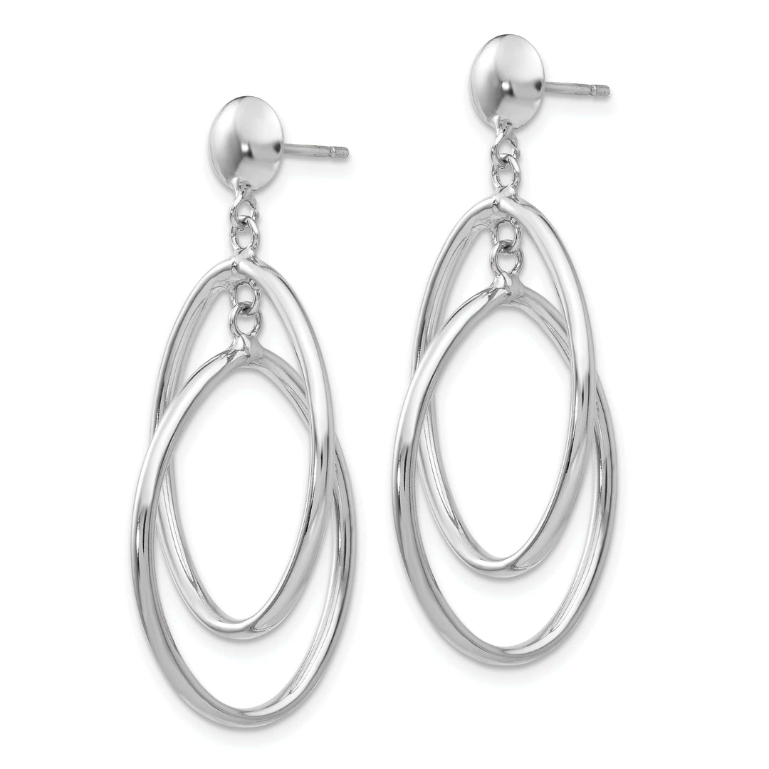 Lovely Rita's Earrings 14k White Gold Polished Double Oval Post Earrings