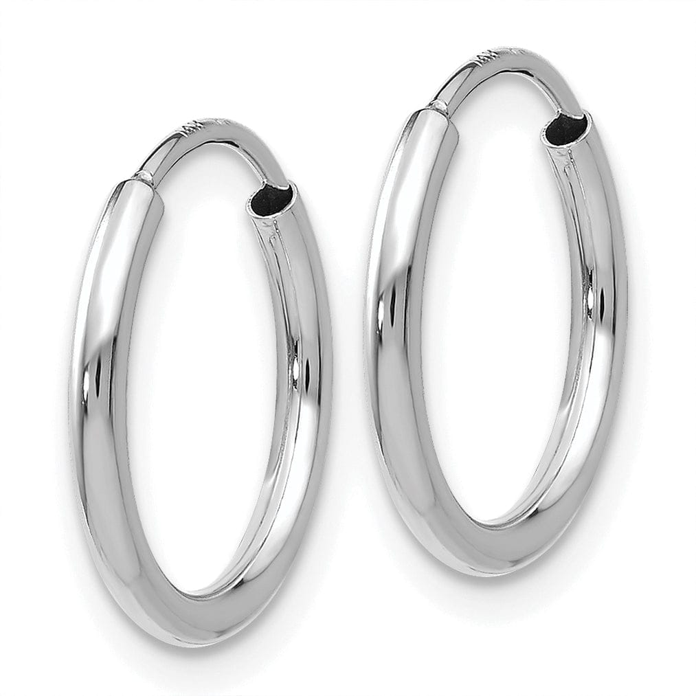 Lovely Rita's Earrings 14k White Gold Polished Endless Hoop Earring 1.5mm x 15mm