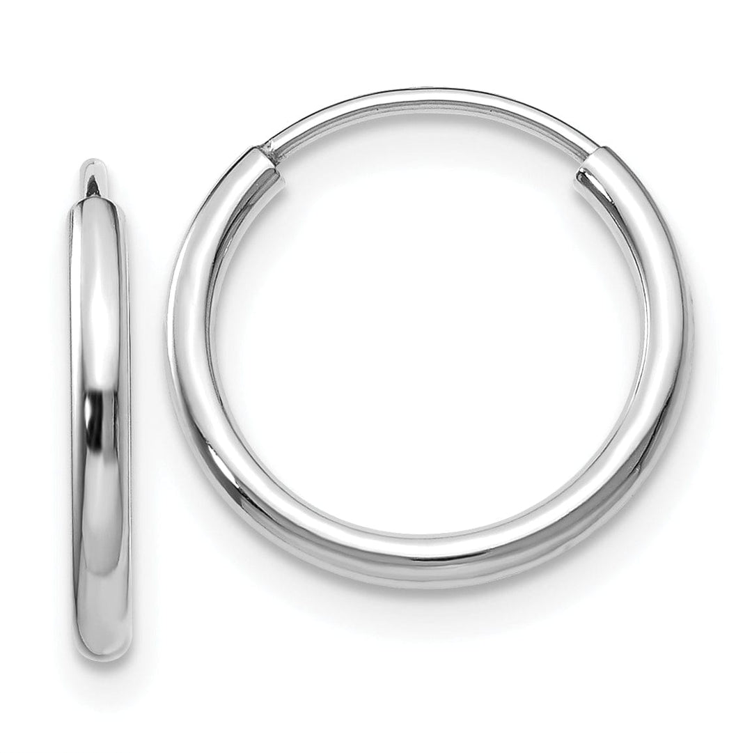 Lovely Rita's Earrings 14k White Gold Polished Endless Hoop Earring 1.5mm x 15mm