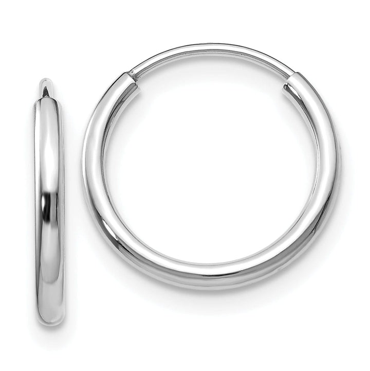 Lovely Rita's Earrings 14k White Gold Polished Endless Hoop Earring 1.5mm x 15mm