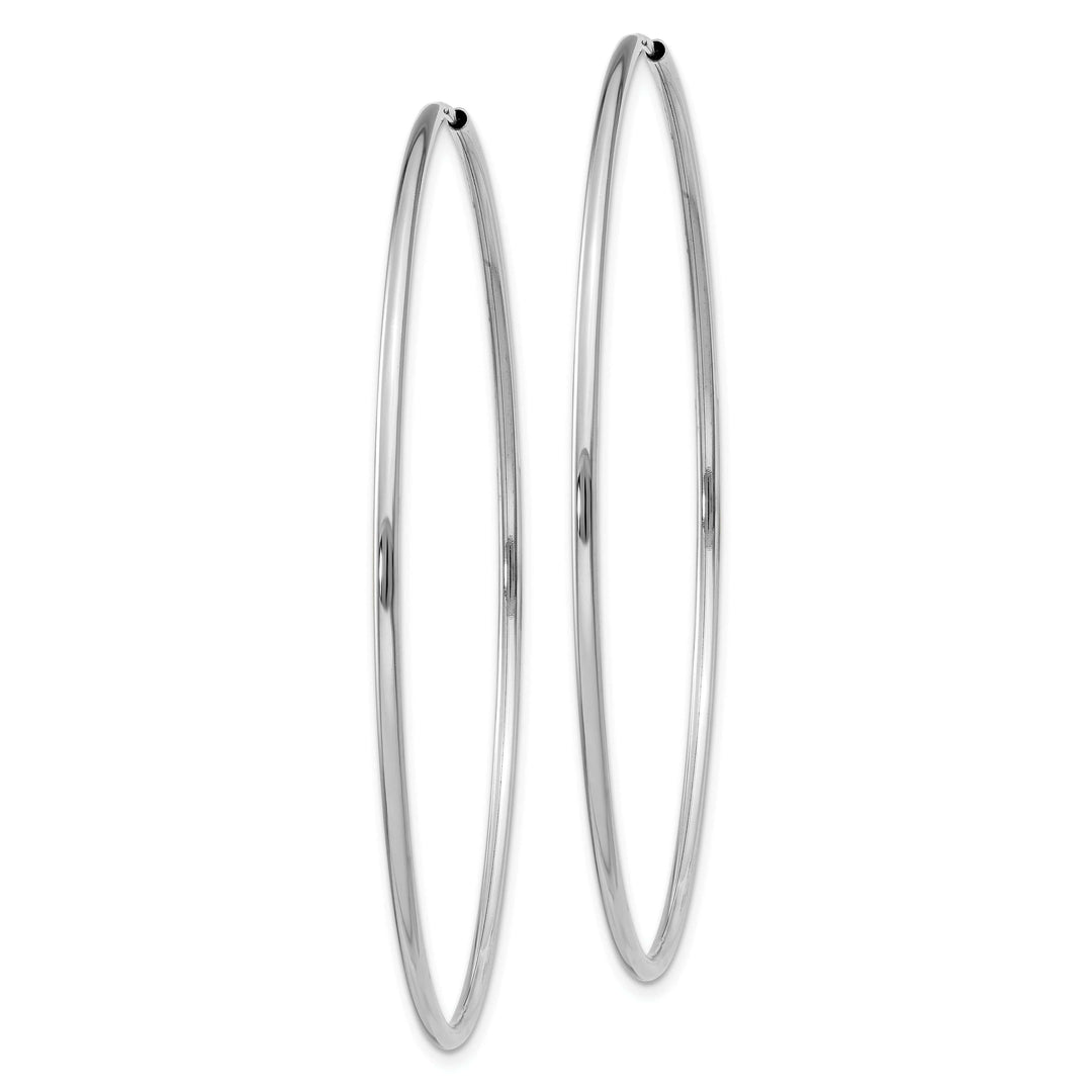 Lovely Rita's Earrings 14k White Gold Polished Endless Hoop Earring 1.5mm x 56mm
