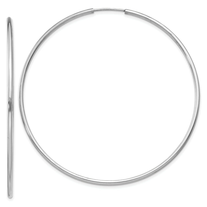Lovely Rita's Earrings 14k White Gold Polished Endless Hoop Earring 1.5mm x 56mm