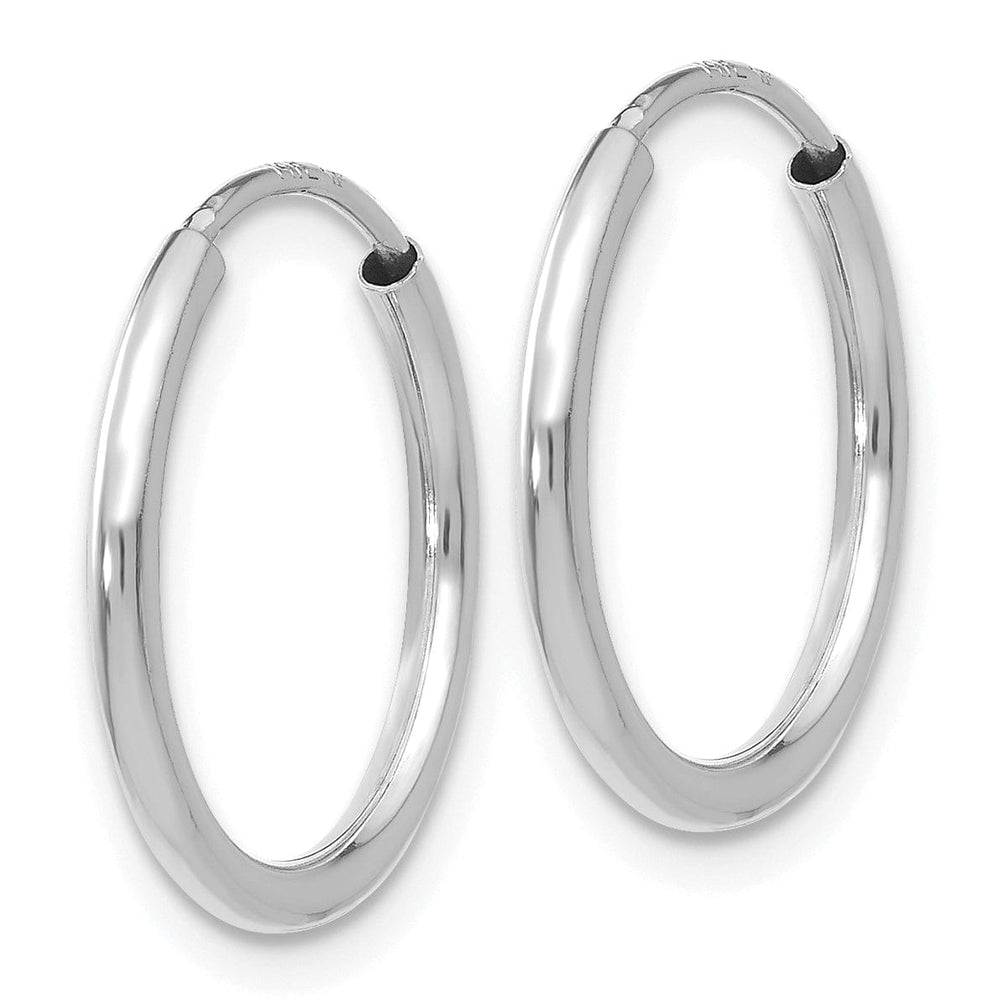 Lovely Rita's Earrings 14k White Gold Polished Endless Hoop Earrings 1.5mm x 16mm