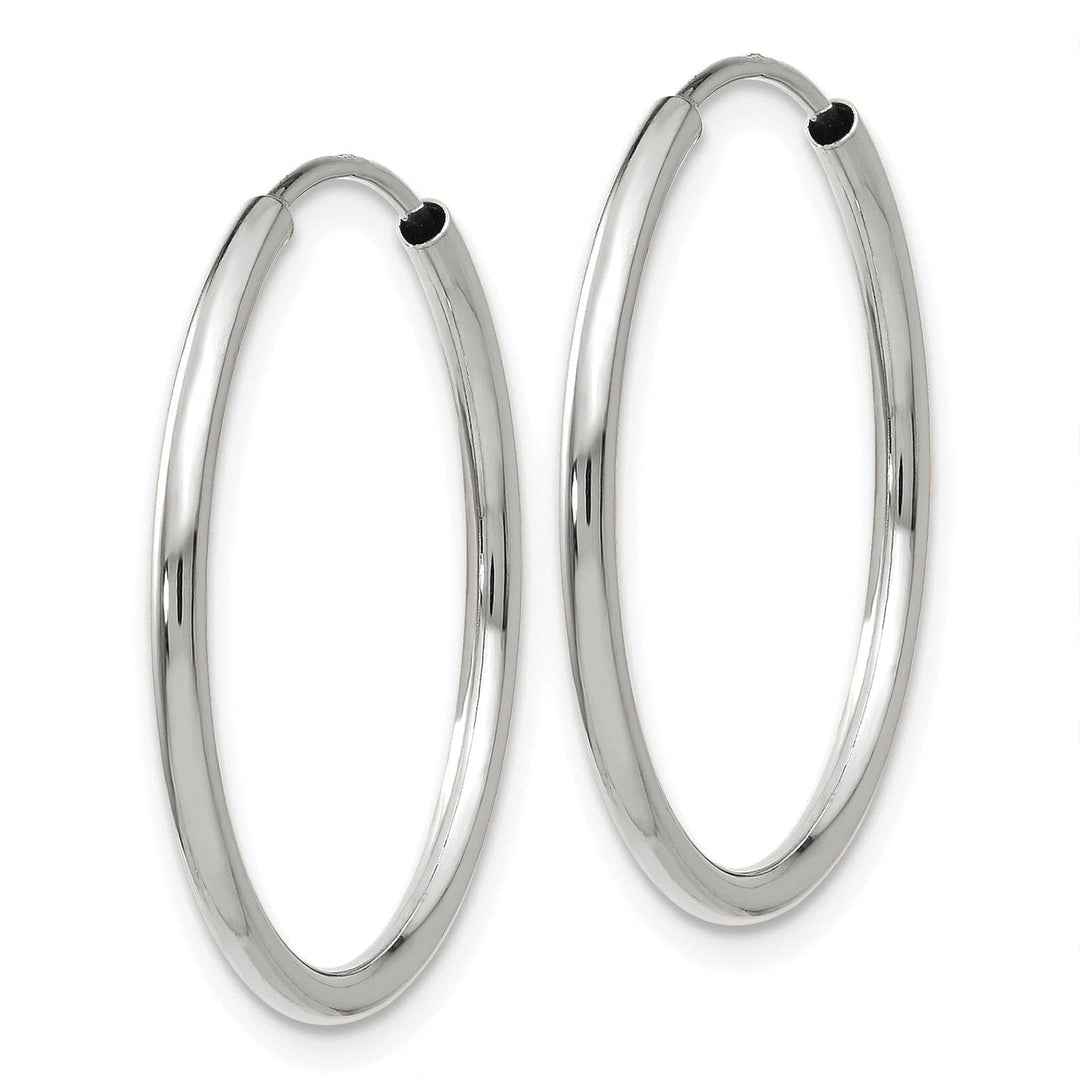 Lovely Rita's Earrings 14k White Gold Polished Endless Hoop Earrings 1.5mm x 23 mm