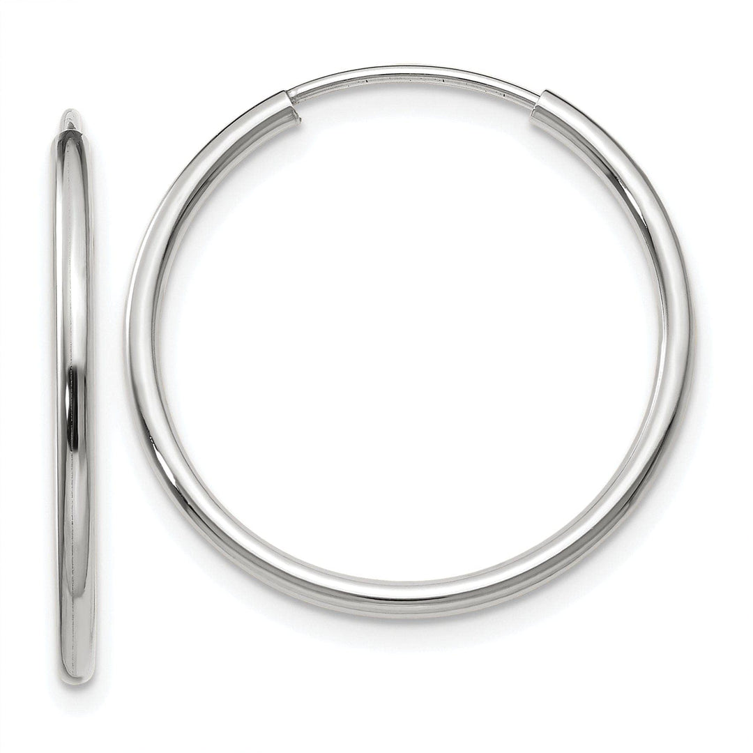 Lovely Rita's Earrings 14k White Gold Polished Endless Hoop Earrings 1.5mm x 23 mm