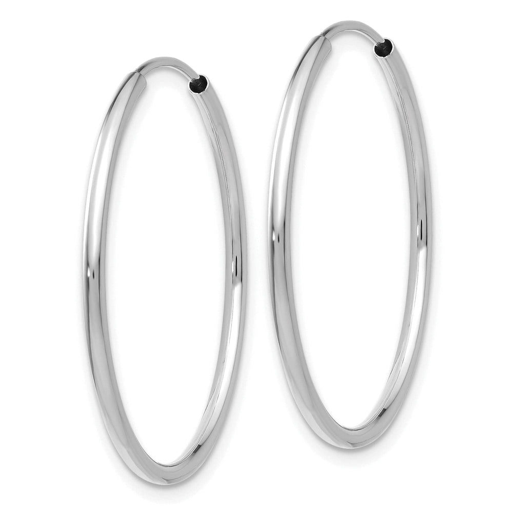 Lovely Rita's Earrings 14k White Gold Polished Endless Hoop Earrings 1.5mm x 26 mm