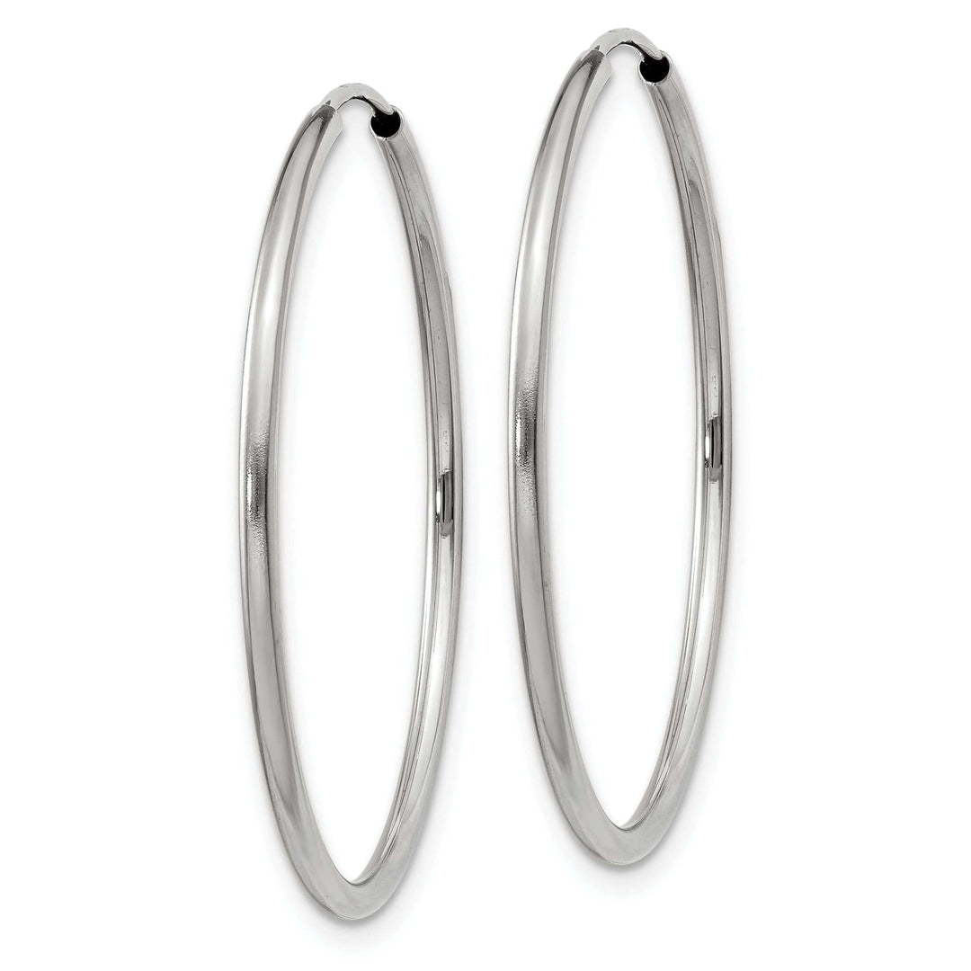 Lovely Rita's Earrings 14k White Gold Polished Endless Hoop Earrings 1.5mm x 30 mm