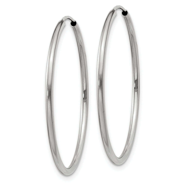 Lovely Rita's Earrings 14k White Gold Polished Endless Hoop Earrings 1.5mm x 30 mm