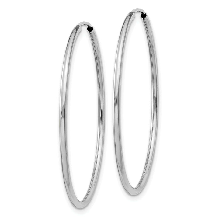 Lovely Rita's Earrings 14k White Gold Polished Endless Hoop Earrings 1.5mm x 38mm