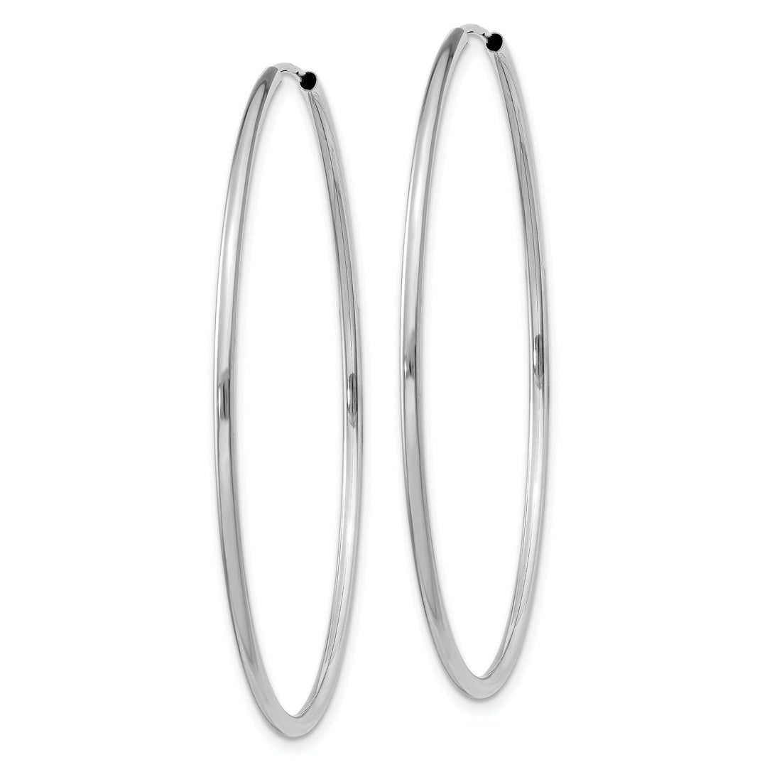 Lovely Rita's Earrings 14k White Gold Polished Endless Hoop Earrings 1.5mm x 45mm