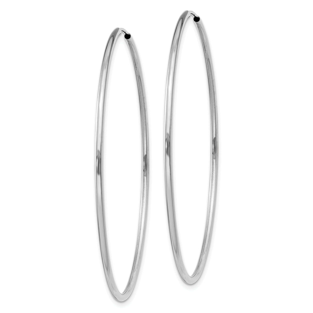 Lovely Rita's Earrings 14k White Gold Polished Endless Hoop Earrings 1.5mm x 51mm