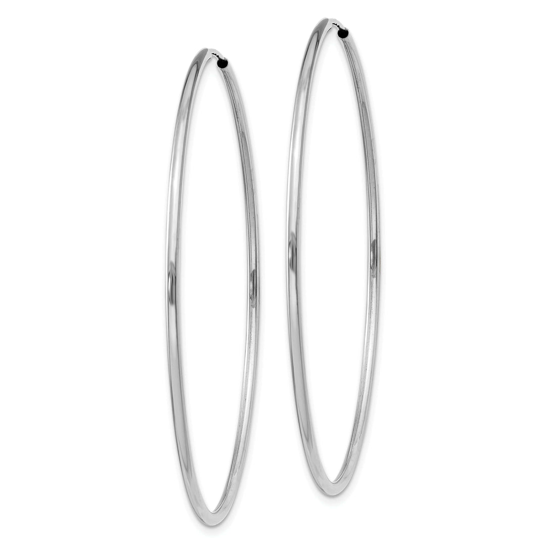 Lovely Rita's Earrings 14k White Gold Polished Endless Hoop Earrings 1.5mm x 51mm