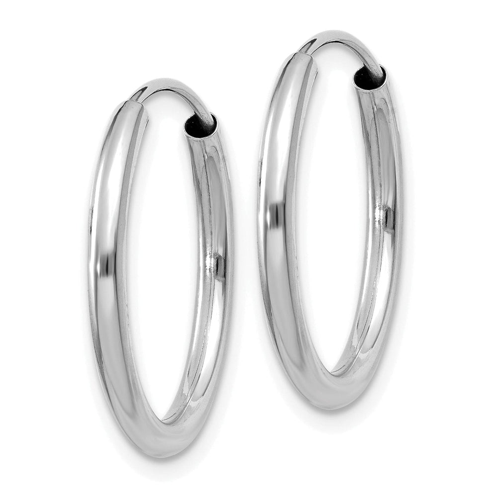 Lovely Rita's Earrings 14k White Gold Polished Endless Hoop Earrings 2mm x 21mm